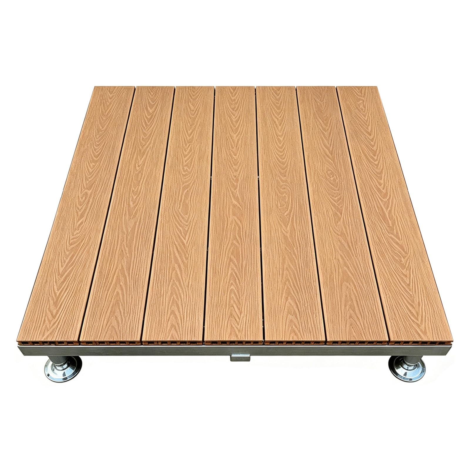 Dalle de terrasse emboîtable à hauteur réglable pour corriger un sol extérieur irrégulier