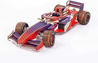 Veter Models Ð¡olor Racer-V3 Mechanical 3D Puzzle Sport Car DIY Mechanical Model for Adults STEM Toys Hobby Gift Modelling Kit Mechanical Puzzle (Yellow/Blue)