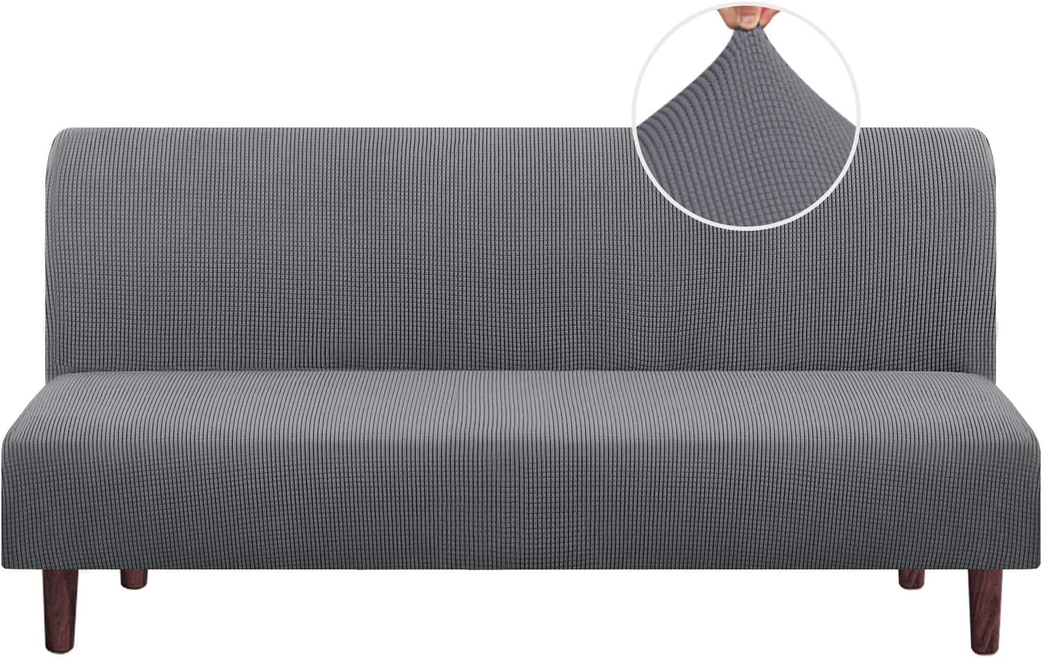 PrinceDeco 1 Piece High Stretch Jacquard Armless Futon Cover