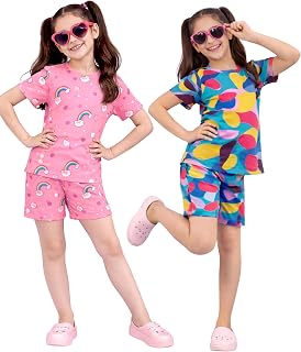 LITBABY Girls Coord Set Night Dress Half Sleeves T-Shirt & Shorts Price In India