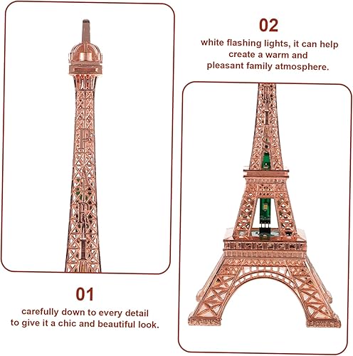 Miniatura 5 de Torre Eiffel sombrero de oficina escritorio luz Francia modelo arquitectónico decoración del hogar torre estatua retro lámpara iluminada torre