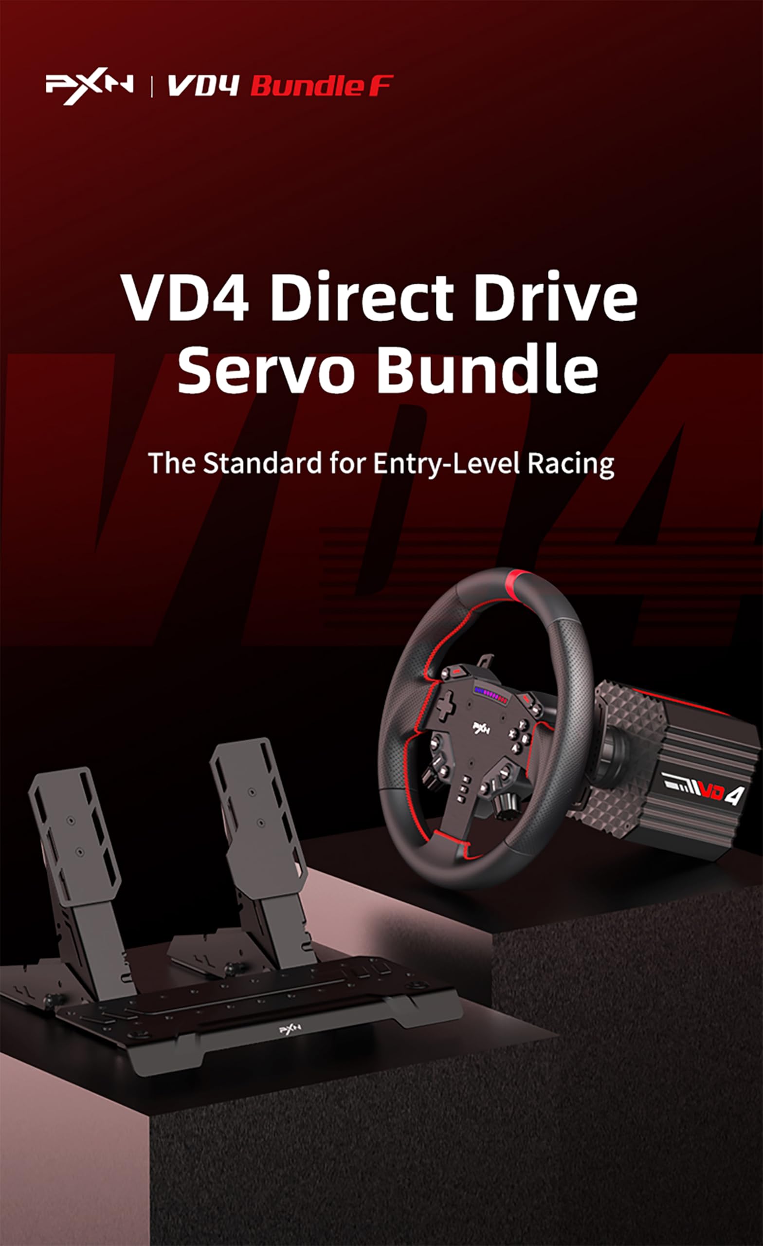 PXN VD4 Bundle F Gaming sim racing wheel Direct Drive Servo Motor