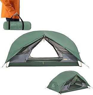 KADVA Ultraleichtes & Wetterfestes Trekkingzelt - 2-Personen Zelt - Robustes Ripstop Material - Kompakt in Grün - Für Backpacking & Camping