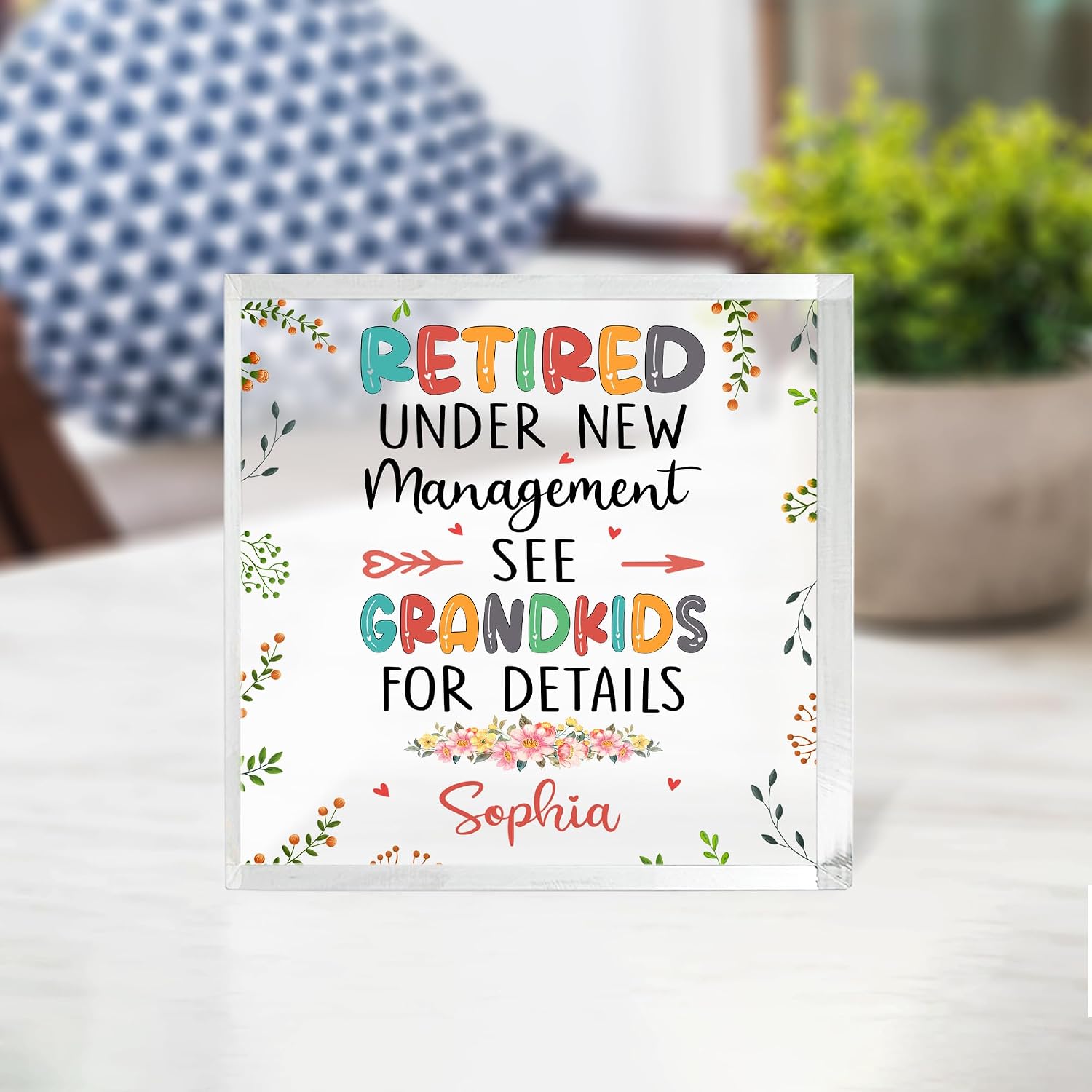 Hyturtle Personalized Retirement Acrylic Plaque - Happy Retirement Gift For Women Grandma - Gifts Retired Leaving For Coworker - Happy Retire Present Decoration - Custom Acrylic Plaque Table Decor