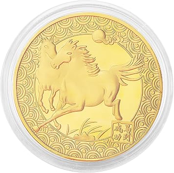 Chinese New Year Coin,Souvenir Collectible Horse Tokens - Embossed 2026 New Year Chinese Mythical Beasts Coin - for Friends Women Men Kids Christmas Holiday Easter Party