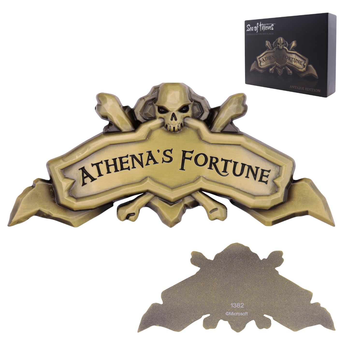 Sea of Thieves Athena’s Fortune Ship Plaque – Limited Edition Metal Collectible with Map & Display Stand – Individually Numbered – Officially Licensed – 5,000 Worldwide