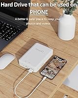 Vista 2 de NEWQ Disco Duro Externo de 1TB para iPhone, iPad, MacBook - USB 3.0, 2.0, 2.0 3.0 - Compatible con iOS y Android, Almacena Fotos, Videos, Música
