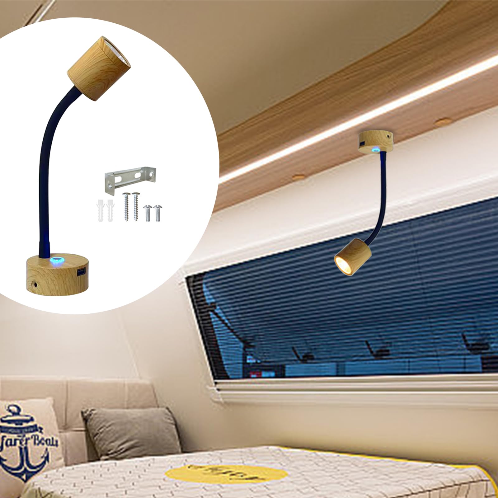 LED spot met flexibele arm en USB-laadcontactdoos | LED Lamps 12V | Electrics, Batteries for Motorhomes, Campervans, Caravans | Camping Shop | Reimo.nl LED spot met flexibele arm en USB-laadcontactdoos | LED Lamps 12V | Electrics, Batteries for Motorhomes, Campervans, Caravans | Camping Shop | Reimo.nl