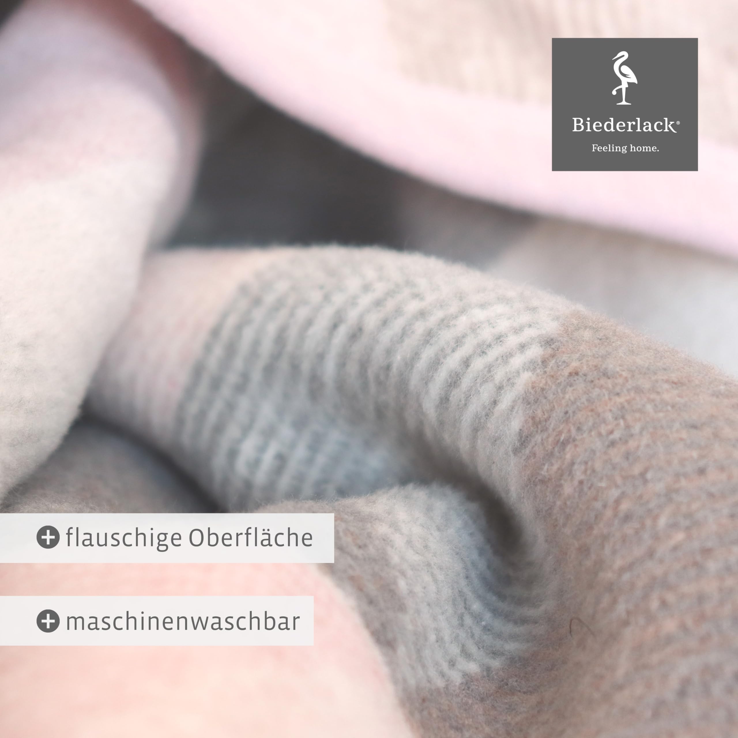 biederlack® kuschelige Wohndecke Rauten Pastell, Sofa-Decke in 150x200cm