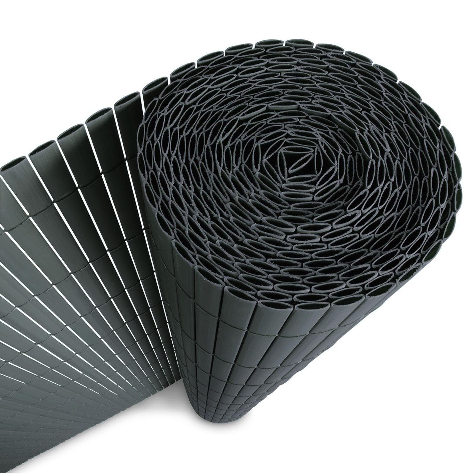 KARAT PVC Sichtschutz für Garten, Balkon, Terrasse - 150x500 cm Grau - Balkonsichtschutz, Sichtschutzmatte wetterfest, Zaun als Balkonverkleidung, Poolumrandung und Windschutz - Gartenzaun