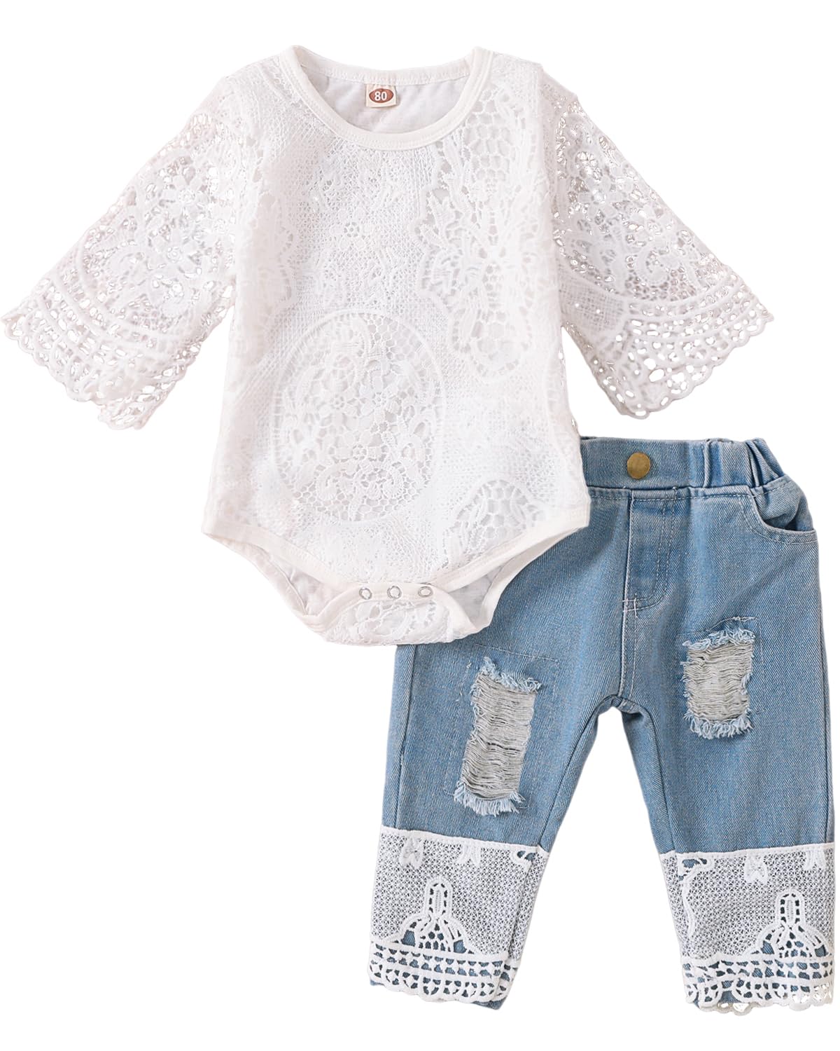 Baby Girl Clothes Outfits Toddler Infant Baby Romper Top Jeans Clothing Set