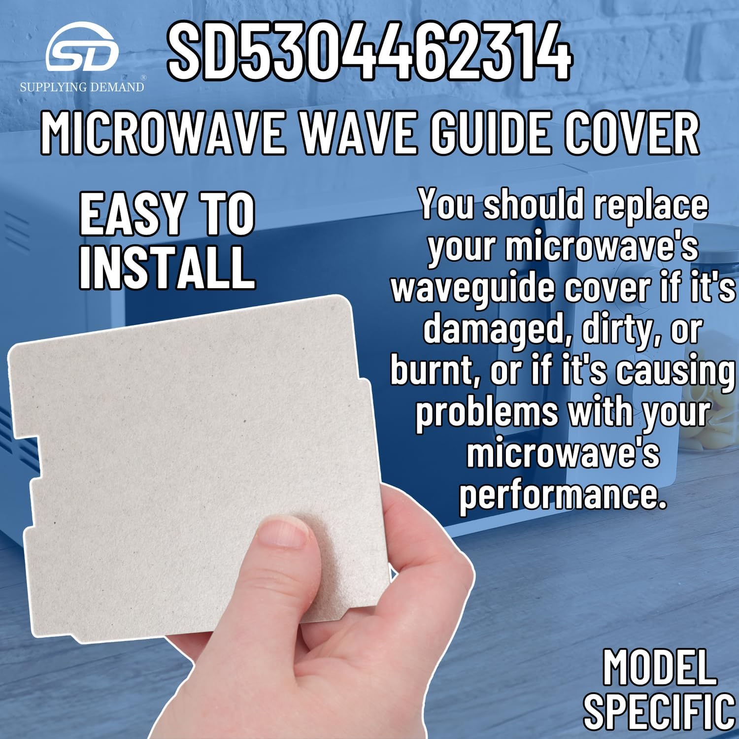 Supplying Demand 5304462314 Microwave Wave Guide Cover - Replaces 1261462, 5304478947