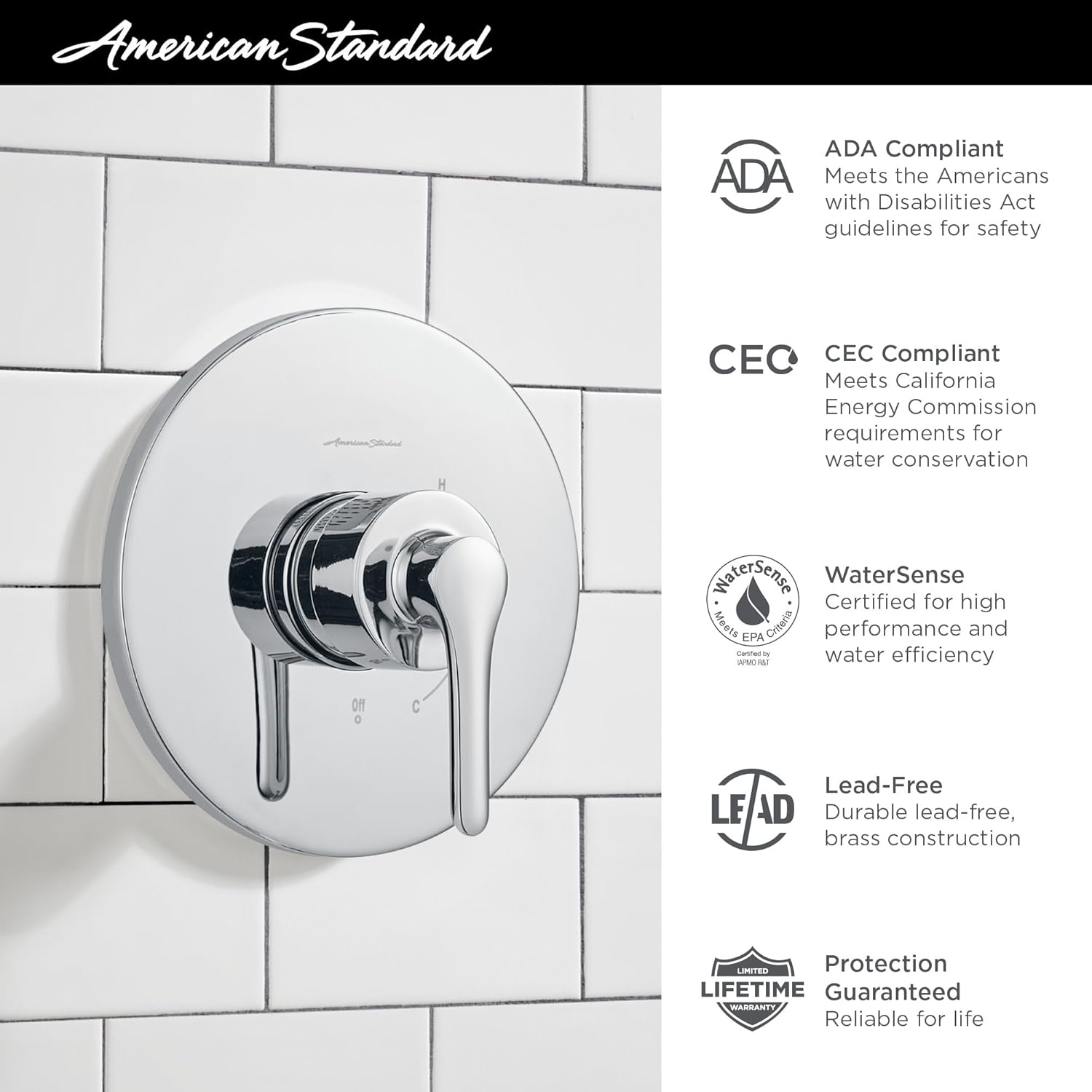 American Standard TU105500.002 Studio S Valve Only Trim Kit with Cartridge, Polished Chrome