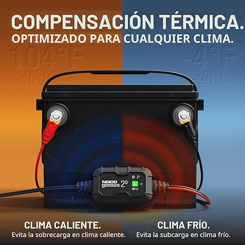Miniatura 4 de NOCO GENIUS2D: Cargador de batería a bordo inteligente de 2A 12V - Mantenedor automático de montaje directo, cargador por goteo y desulfatador