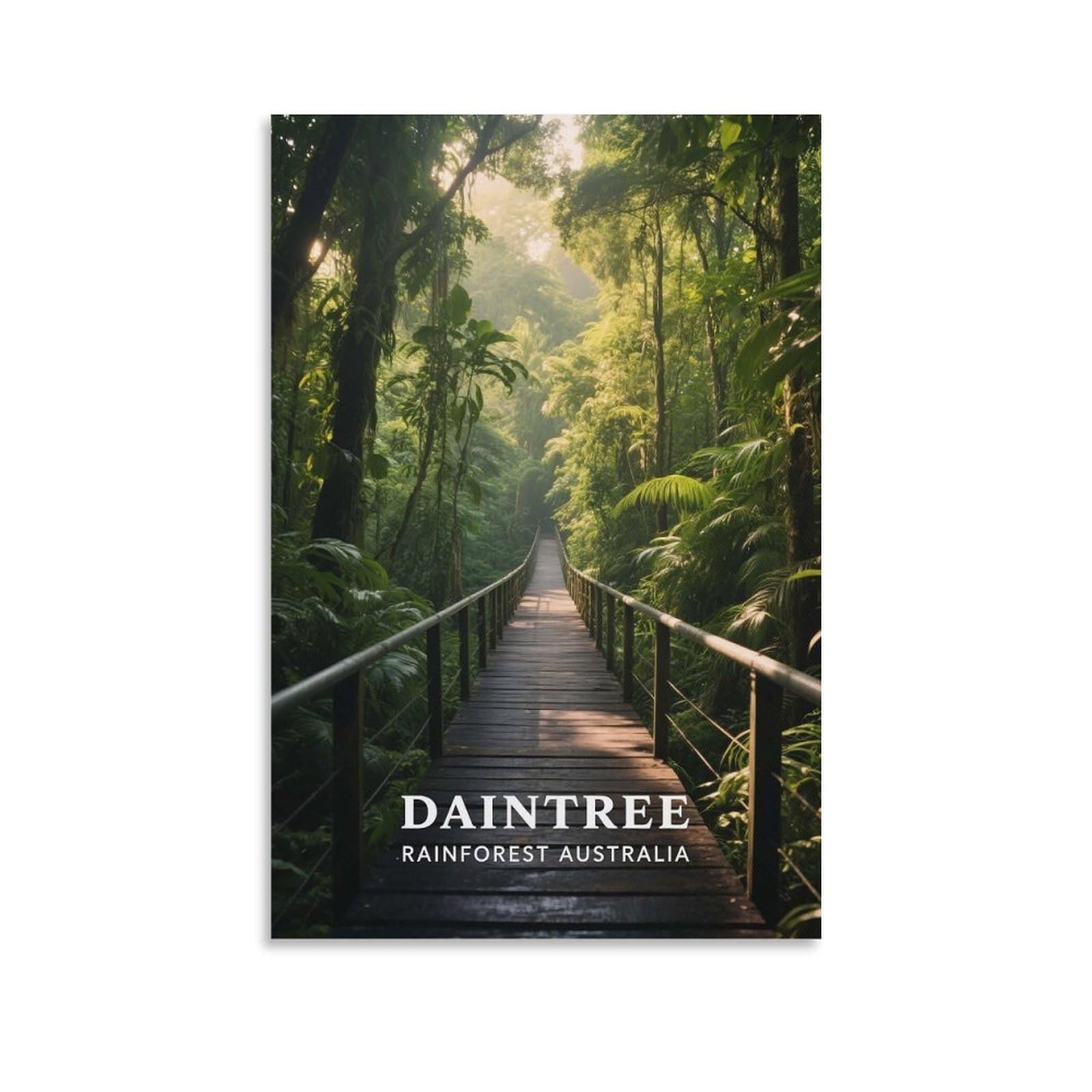 Ppnvmkx Unframe-Style Daintree Rainforest Australia Vintage Travel Poster 08X12inch(20X30cm) Wall Decor Painting Canvas Wall Art Living Room Poster Bedroom