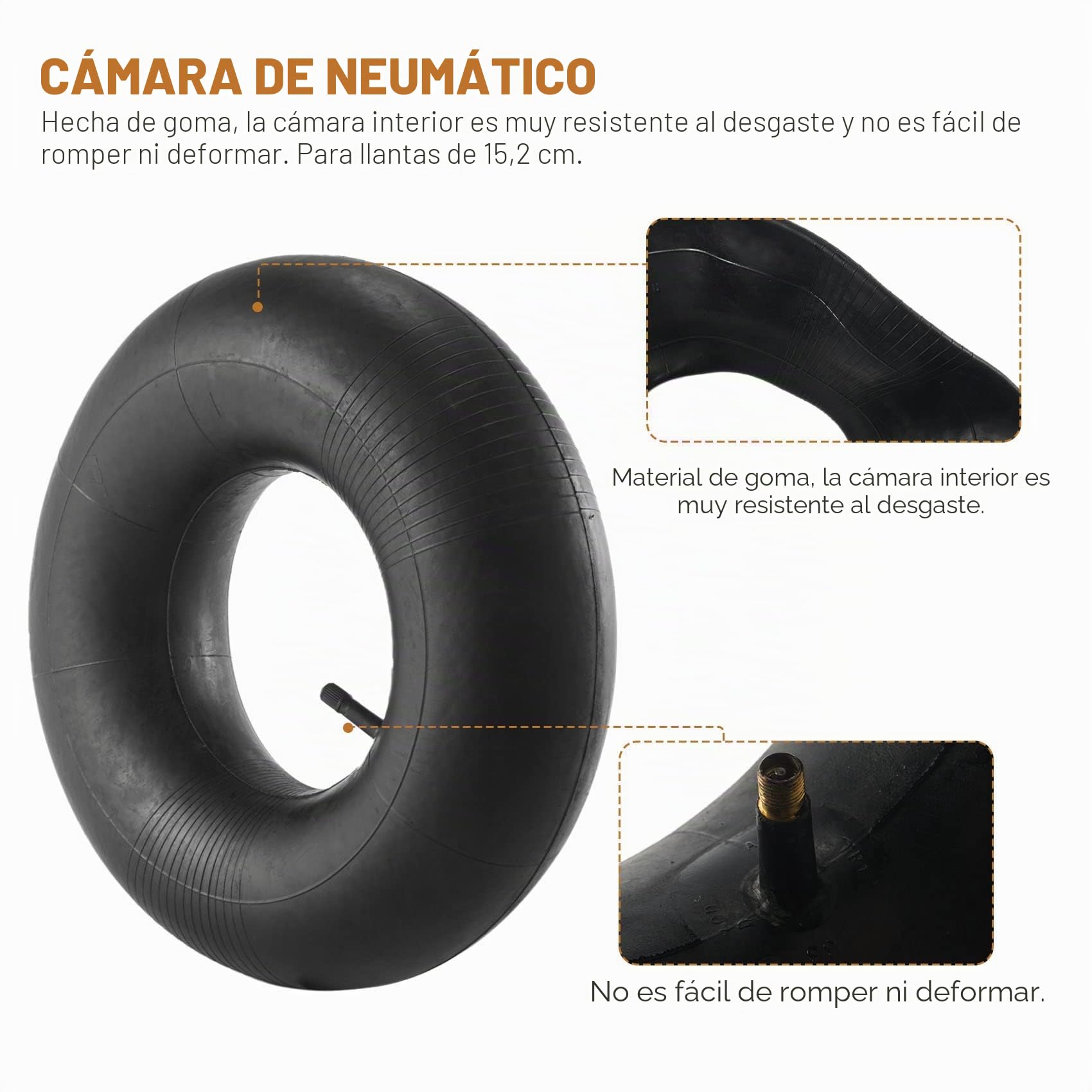 Conjunto de Cámaras de 15X6.00-6 Cámara de para Neumático de Césped 15X6X6 TR13 Tractor de Cortacésped