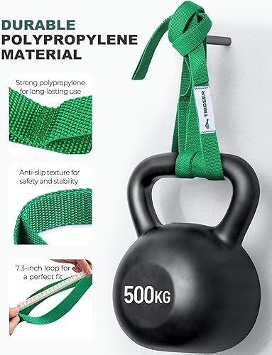 Miniatura 5 de Trideer Stretching Strap with Loops, Non-Elastic PT-Style Physical Therapy Strap for Knee Replacement Rehabilitation, Hamstring & Calf Stretches,