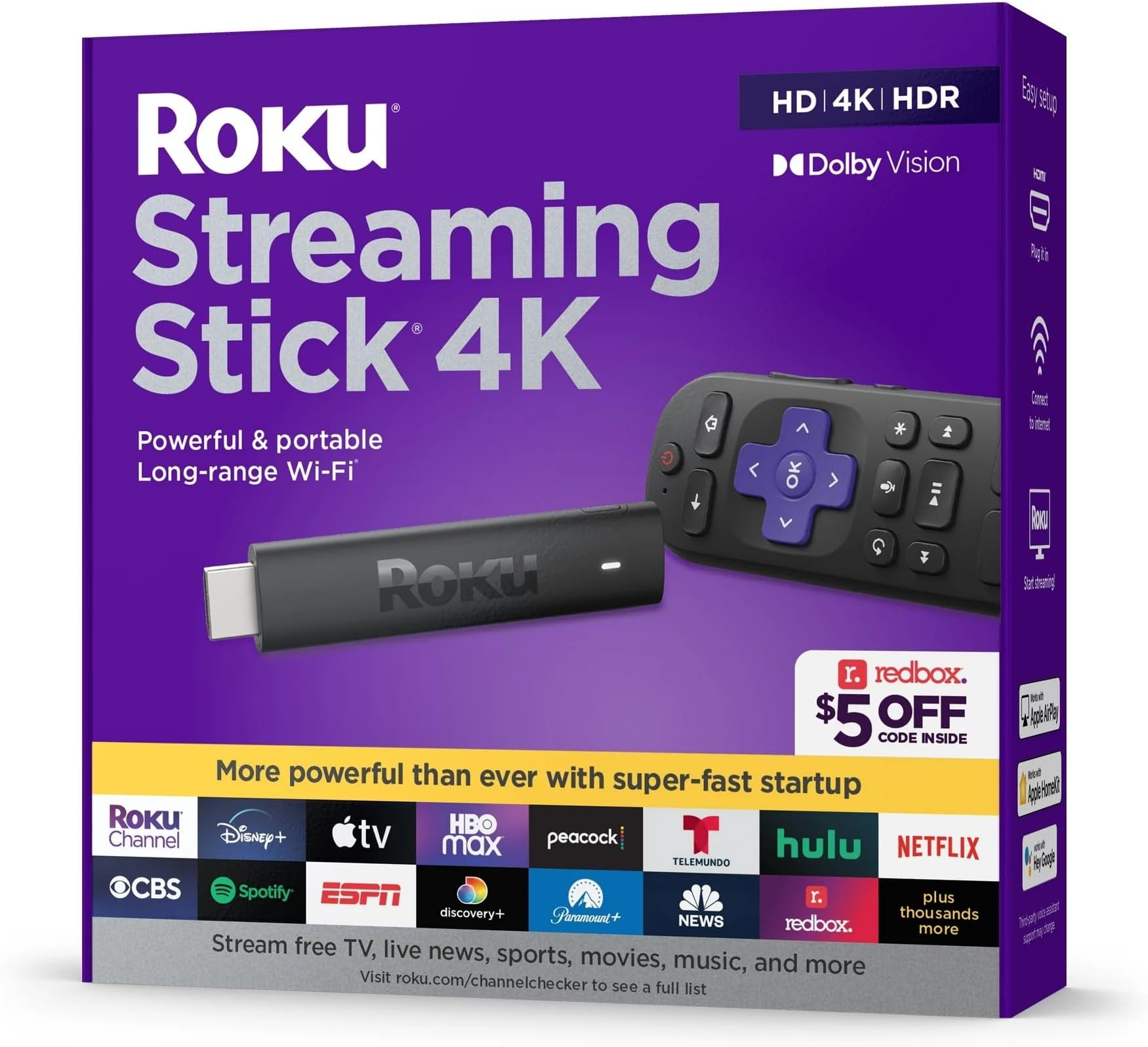 Streaming Stick 4K Streaming Device 4K/HDR/Dolby Vision with Voice Remote and TV Controls