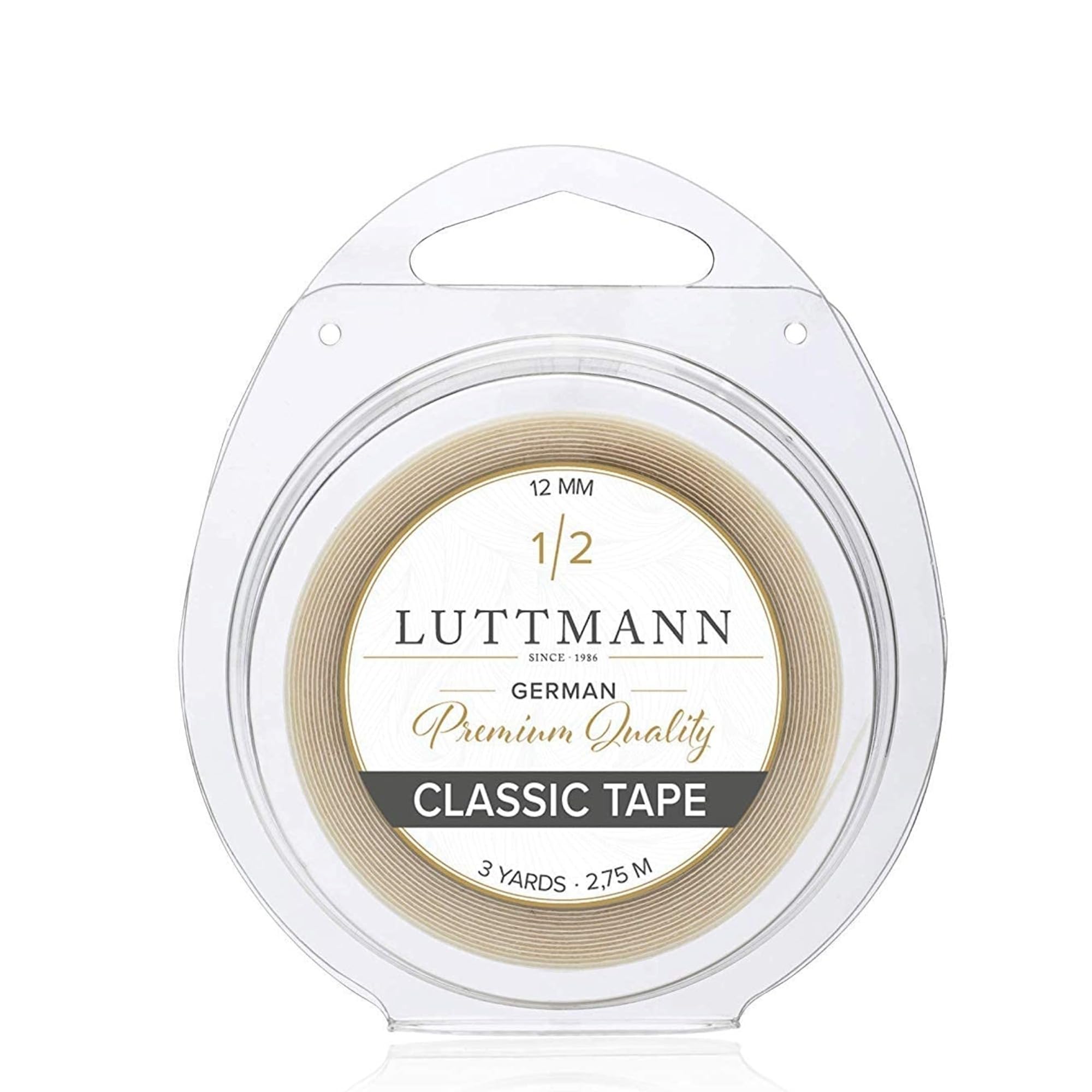Classic Tape 12 mm x 2,75 m - Rollo adhesivo de cinta transparente para tupés, pelucas, sistemas capilares y postizos, especialmente para sistemas de láminas y sustratos de PU