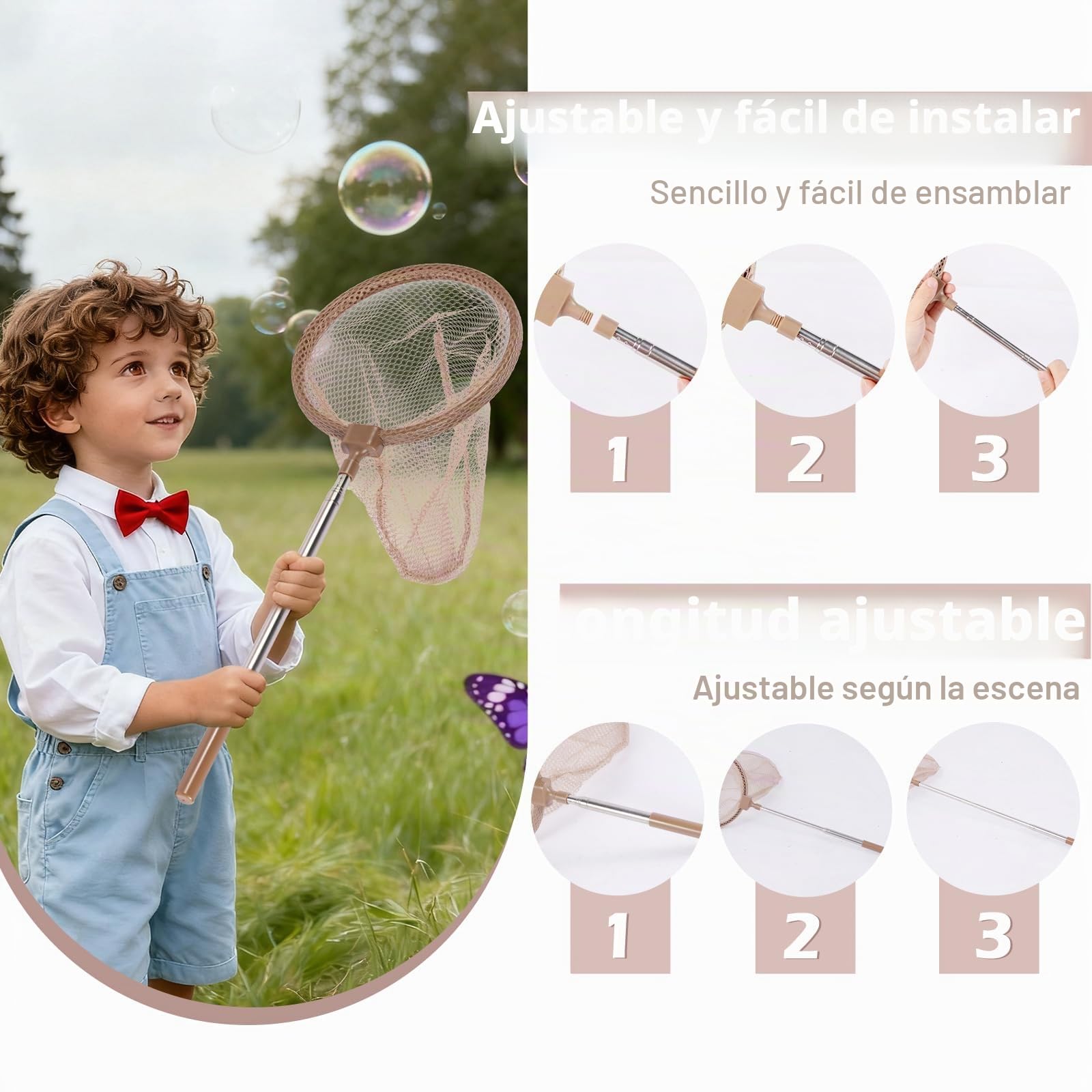 Astarama Kit Explorador Niños,5 Piezas Madera Atrapa Insectos con binoculares,casa de observación de Insectos,cazamariposas,brújula.Juguetes Educativos Regalos