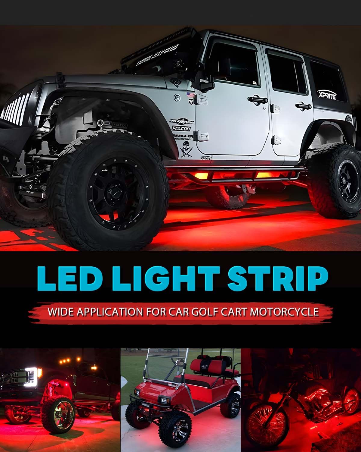 Kit Di 2 Luci LED Rosse Impermeabili Per Auto RC, Posteriori, Da 50mm, Plug'n'play