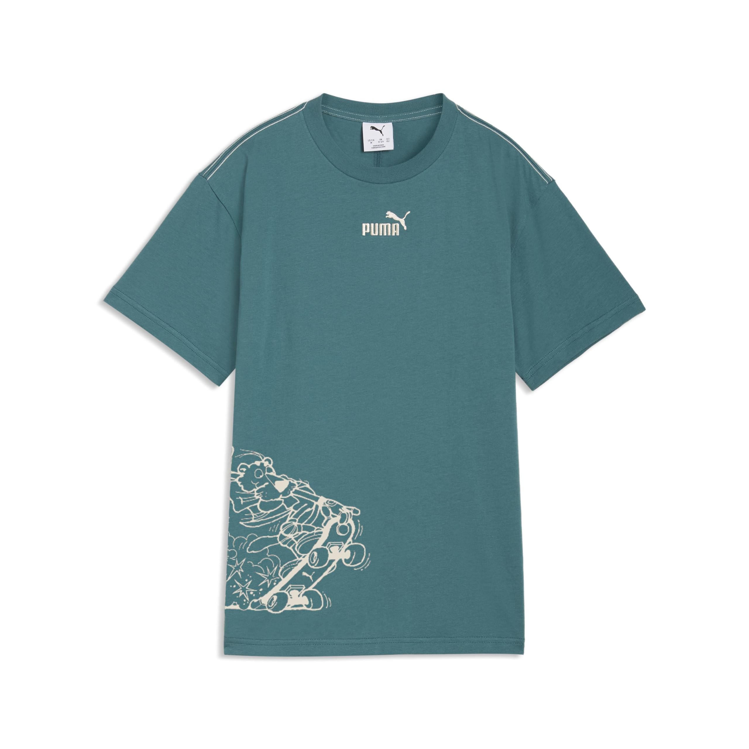 MID90s Relaxed Graphic Tee Üniseks Çocuk T-shirt, Emerald Ice, 7-8 YAŞ