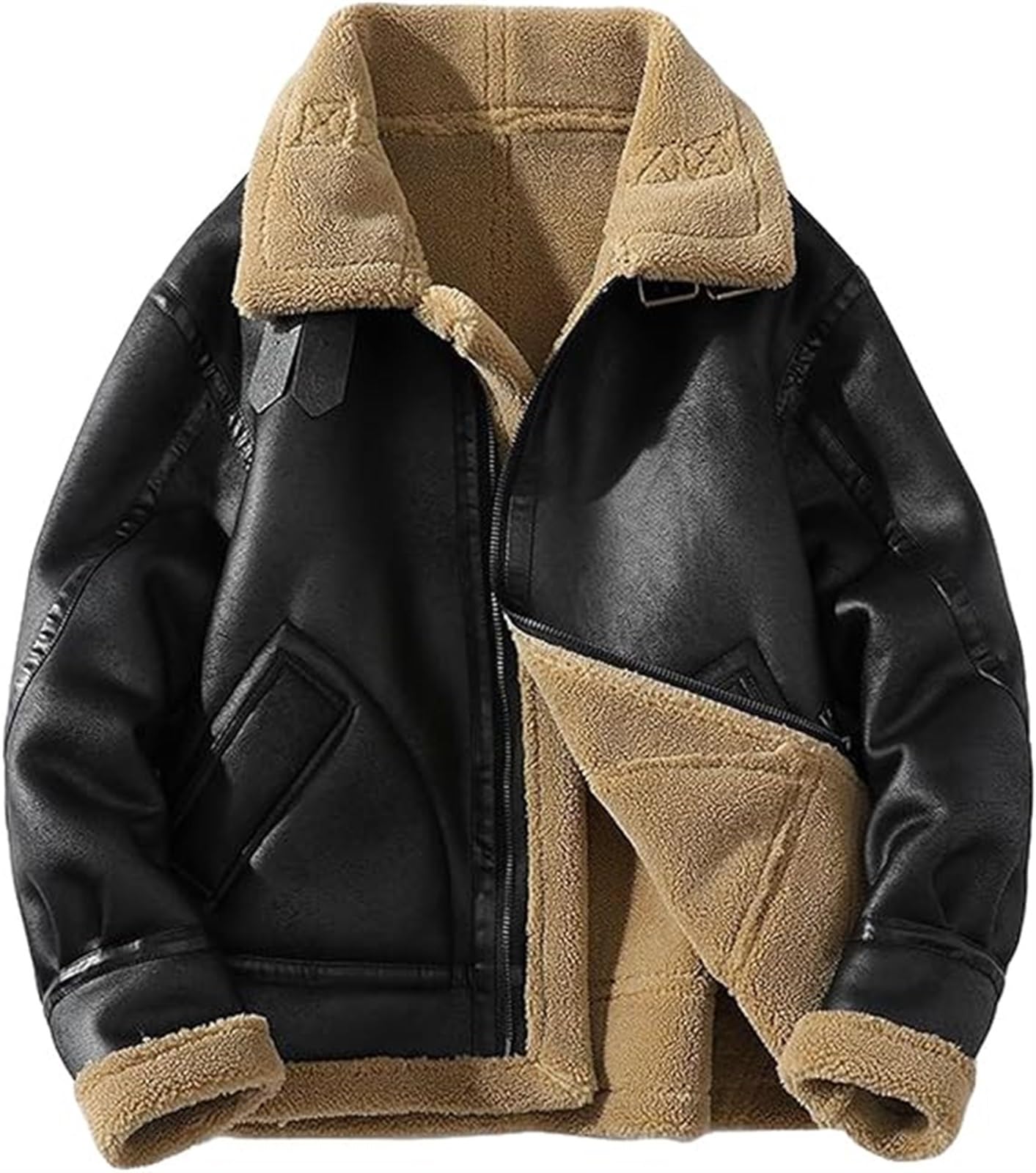 Jaqueta Aviator B3 - Premium Sheepskin Leather Bomber Collar
