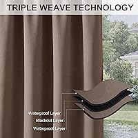 Vista 6 de RYB HOME - Cortinas para exteriores impermeables para patio, extralargas, opacas, para área de actividad exterior, cabaña, etc, 100 pulgadas