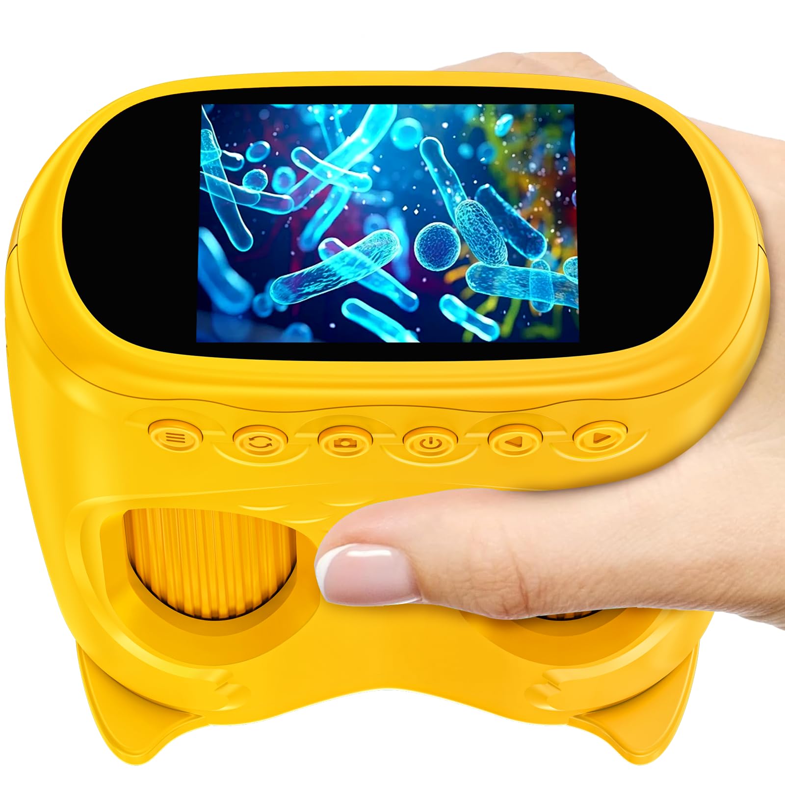 Ashfly Microscopio y telescopio 2 en 1 para niños, 1000 x USB 2 en 1, microscopio de Bolsillo portátil, Pantalla 4K de 2,0 Pulgadas, 10 aumentos, Science al Aire Libre a Partir de 3 años, Naranja