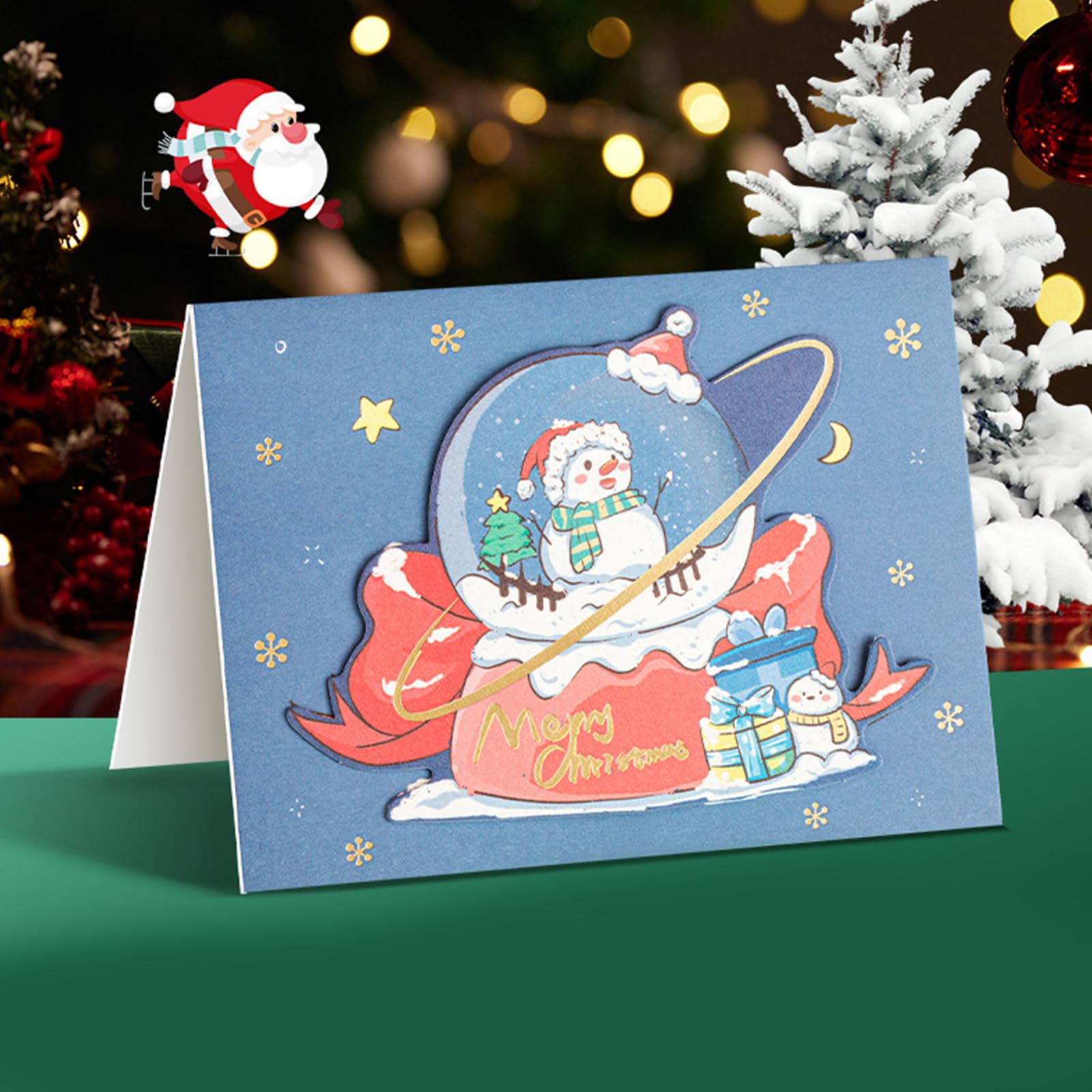Lot de 30 cartes de Noël 3D 9,1 x 12,7 cm - Carte de vœux pour les vacances d'hiver - Carte de vœux de Nouvel An pour ami
