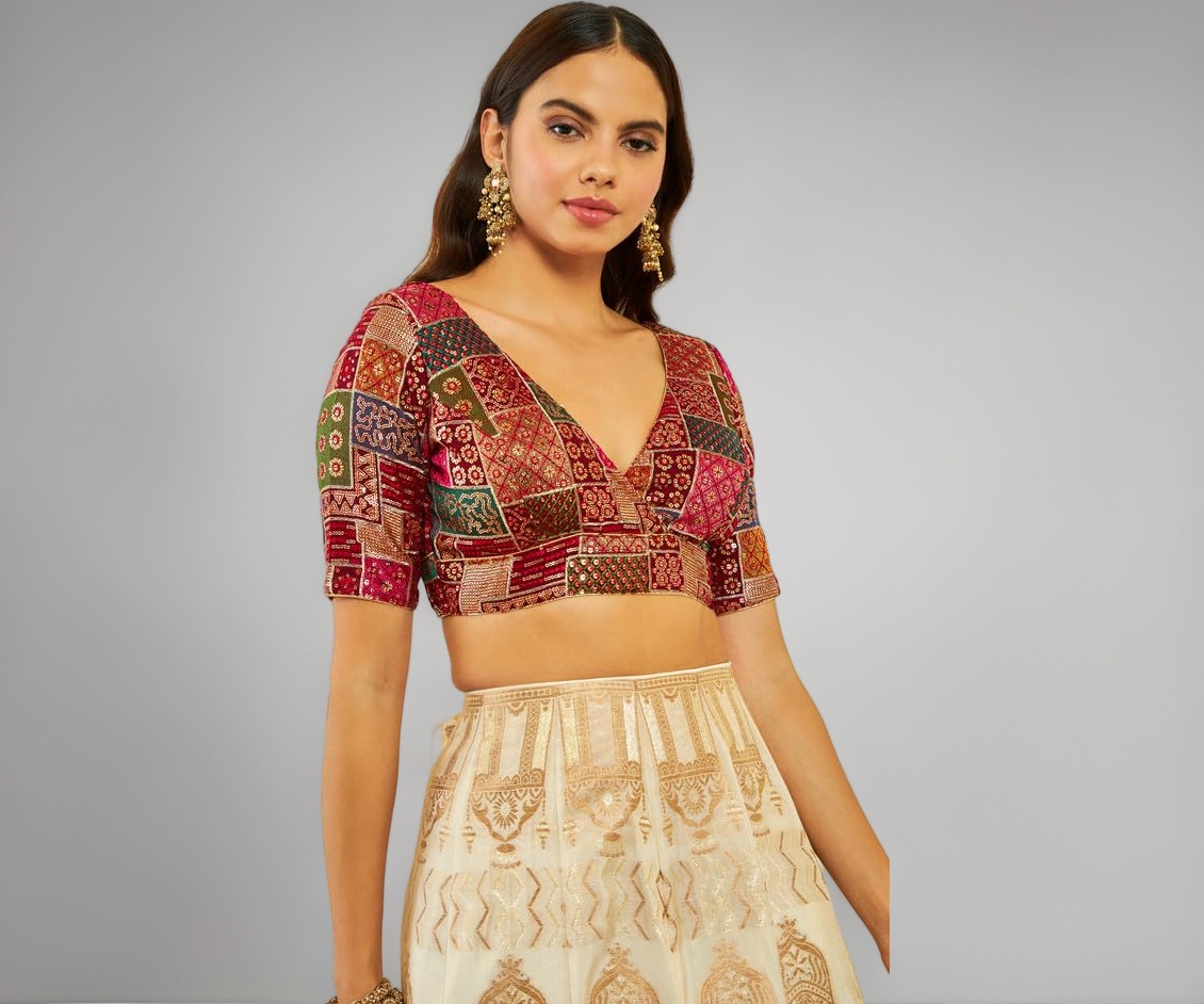 Soch Silk Women's Solid Regular Fit Half Sleeve Blouse