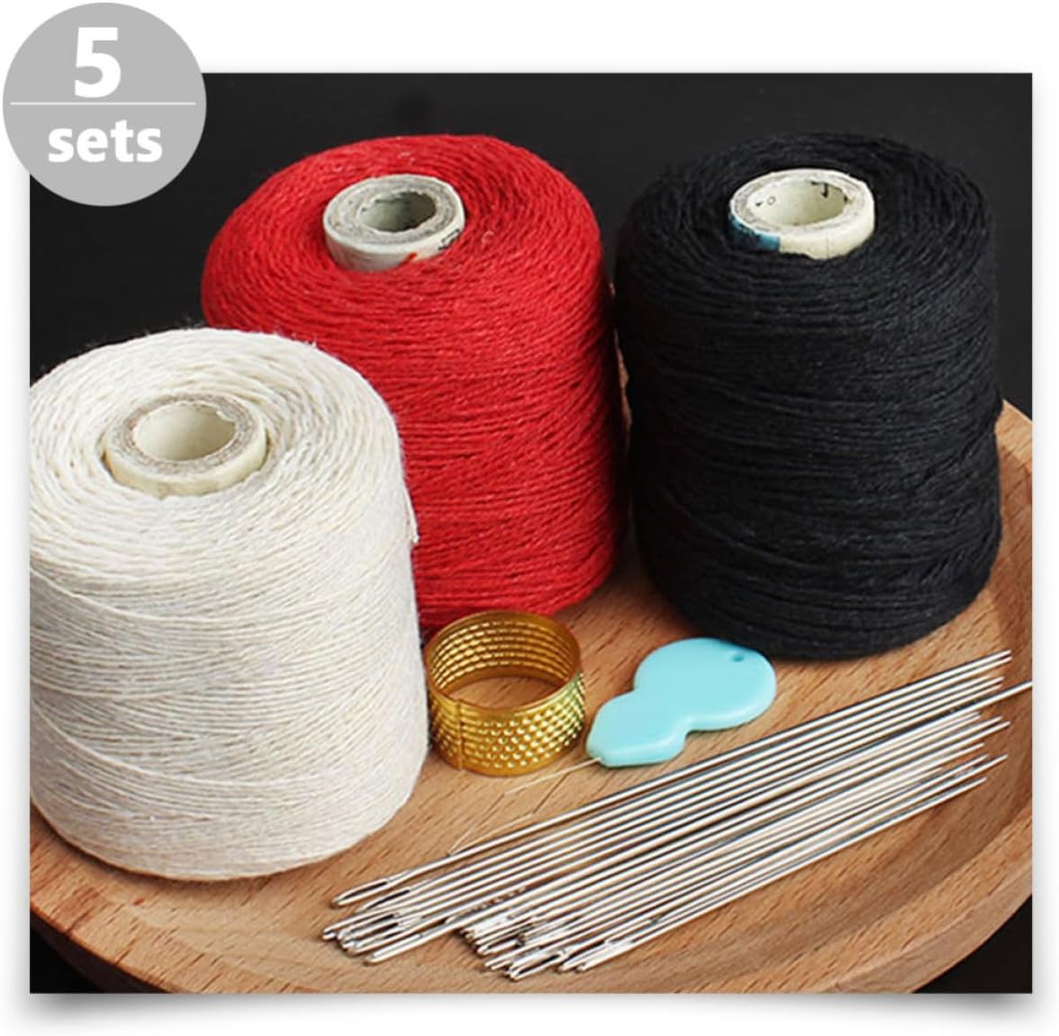 SEWCHICS 5 Sets Stainless Steel Embroidery Needles with Large Eye and Lightweight Design, Includes Storage Box for Cross Stitch and Sewing Crafts