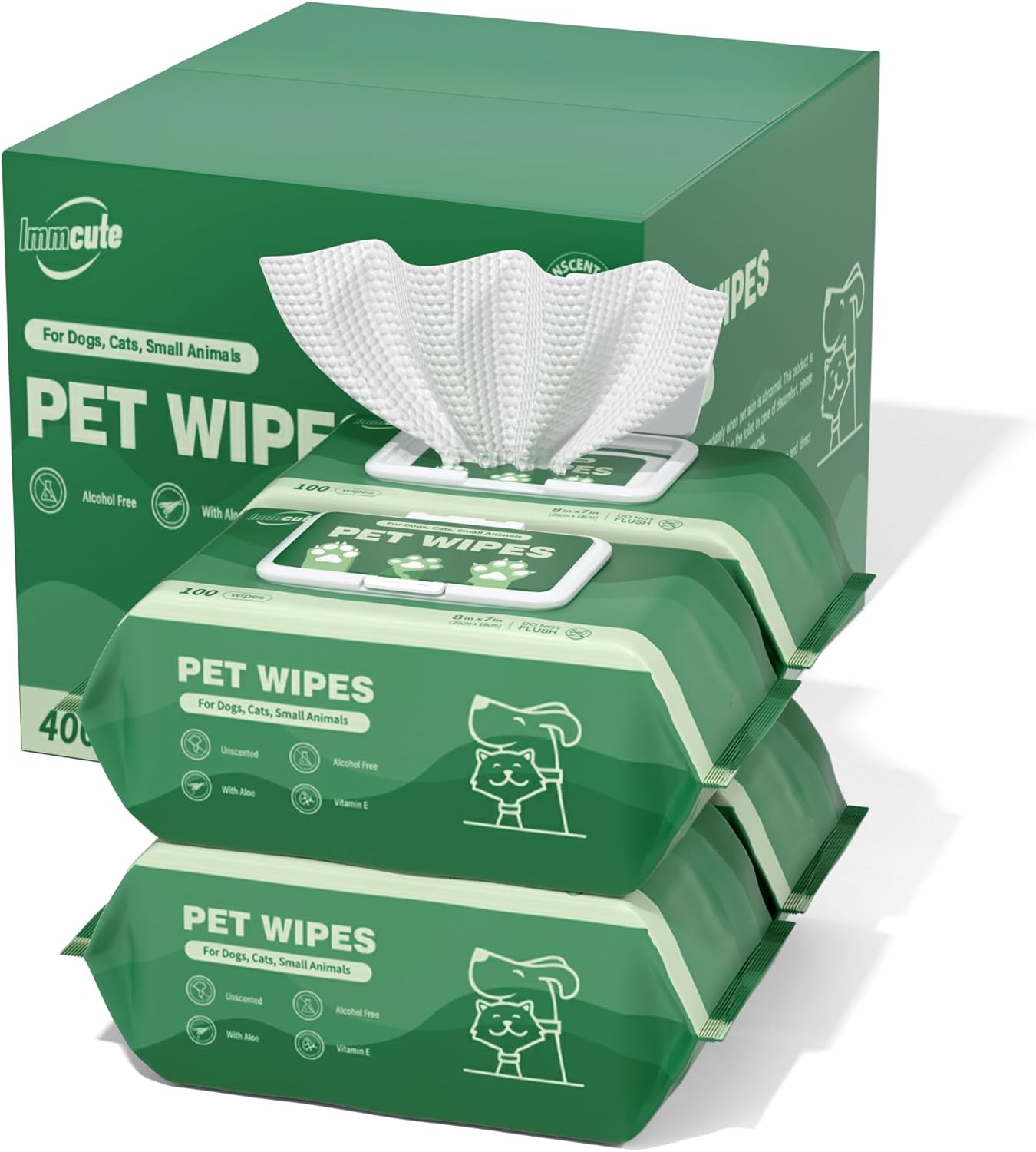 400 Unscented Dog Wipes for Paws and Butt Large Thick Puppy Wipes for Dogs Face and Body Dog Wipes Cleaning Deodorizing Cat Wipes Cleaning Fur and Butt Big Doggie Wipes Doggy Wipes Bum Dog Ear Wipes