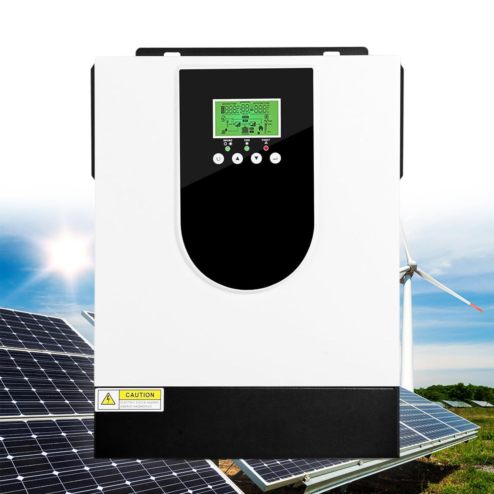 Inverter ibrido off-grid a onda sinusoidale pura da 3000W 24V, inverter ibrido solare, regolatore di carica solare MPPT 80A integrato, per system off-grid di accumulo di energia domestica