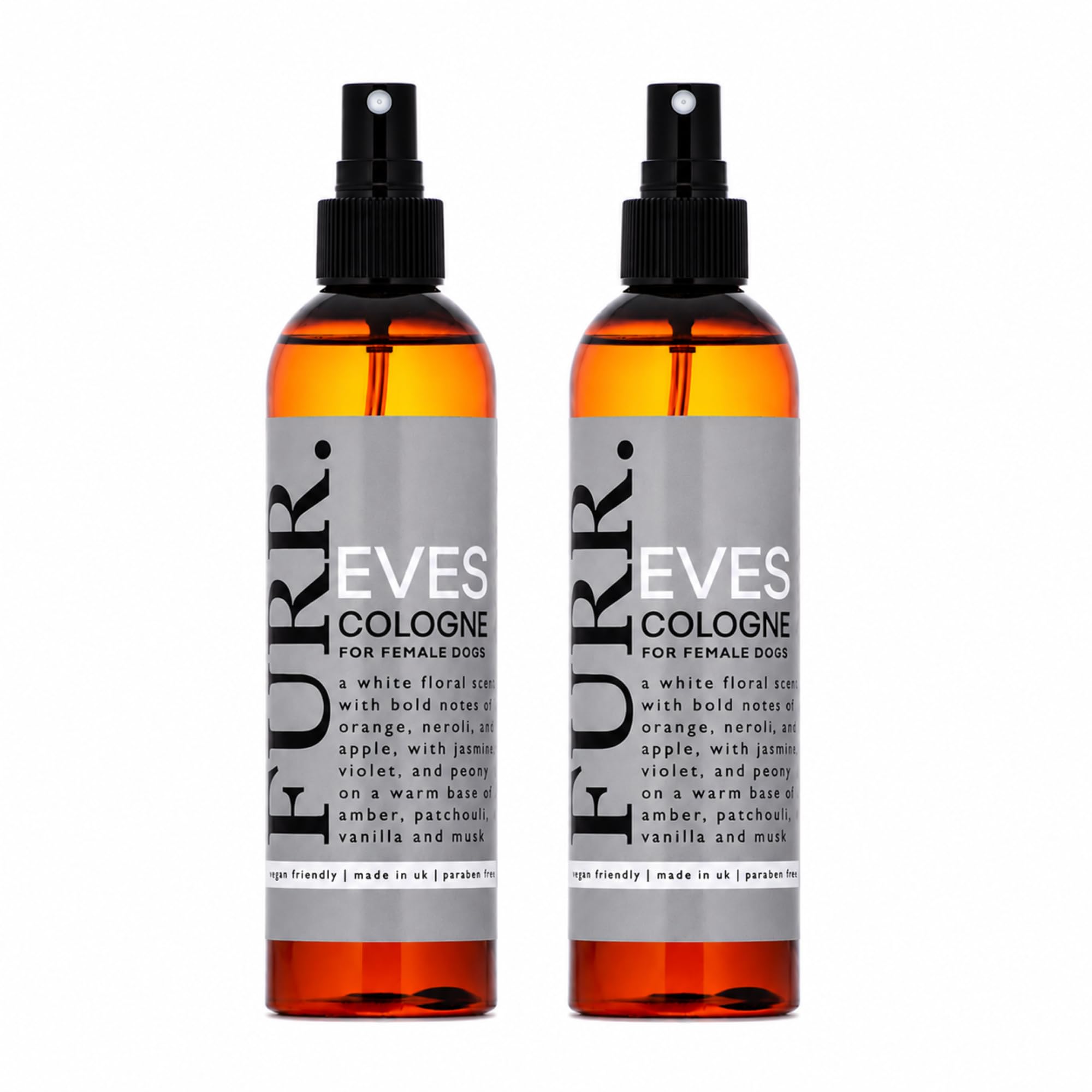 FURR EVE’S Fragrance for Female Dogs 2 x 250ml - Long-Lasting White Floral Dog Perfume with Aloe Vera, Vitamin E & Hyaluronic Acid - Safe, Vegan, Naturally Derived, Made in UK