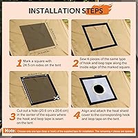 Vista 4 de CHANGE MOORE Protector de malla de chimenea para estufa ignífuga, protección antiquemaduras, protección antihuellas, estufa al aire libre