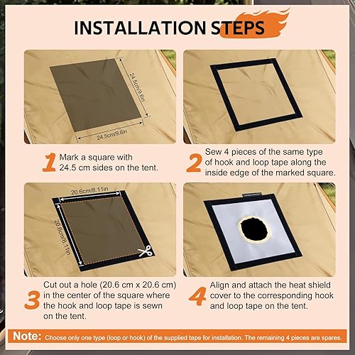 Miniatura 4 de CHANGE MOORE Protector de malla de chimenea para estufa ignífuga, protección antiquemaduras, protección antihuellas, estufa al aire libre para