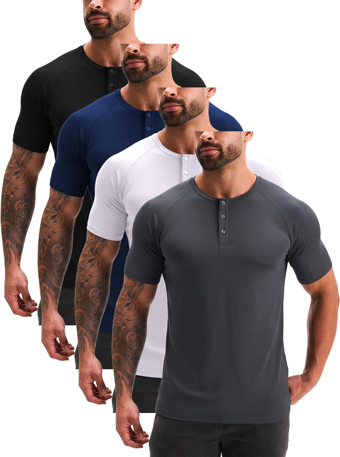 GYM REVOLUTION Men's Workout Gym Hipster Curved Hem Muscle Fitness Hip Hop T Shirts