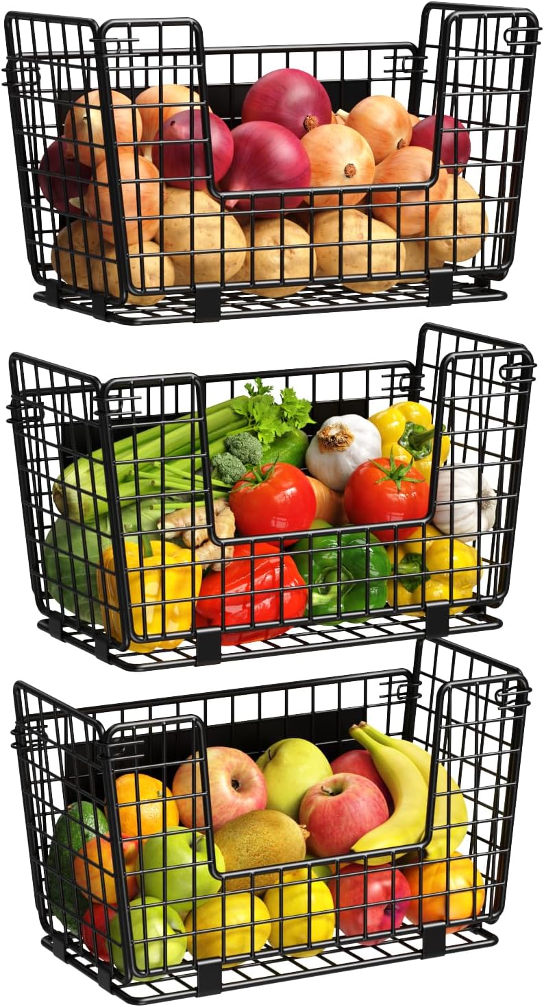 Magnetic Shelf for Fridge - 3 Pack Fruit & Vegetable Storage Organizer