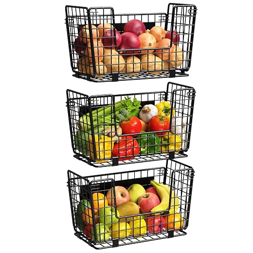 Magnetic Shelf for Fridge - 3 Pack Fruit & Vegetable Storage Organizer