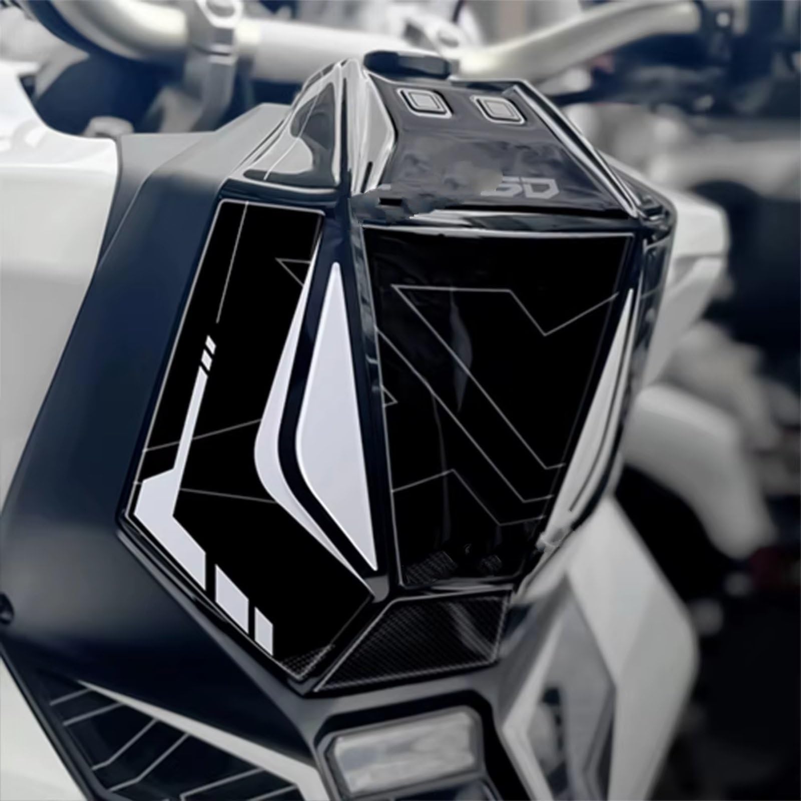 Compatibile Con XAdV750 2025 Carbon Look 3D Gel Moto Rilievo Del Serbatoio Del Gas Adesivo Protettivo Antiscivolo Accessori Di Ricambio Antiscivolo Serbatoio(Glorious white)