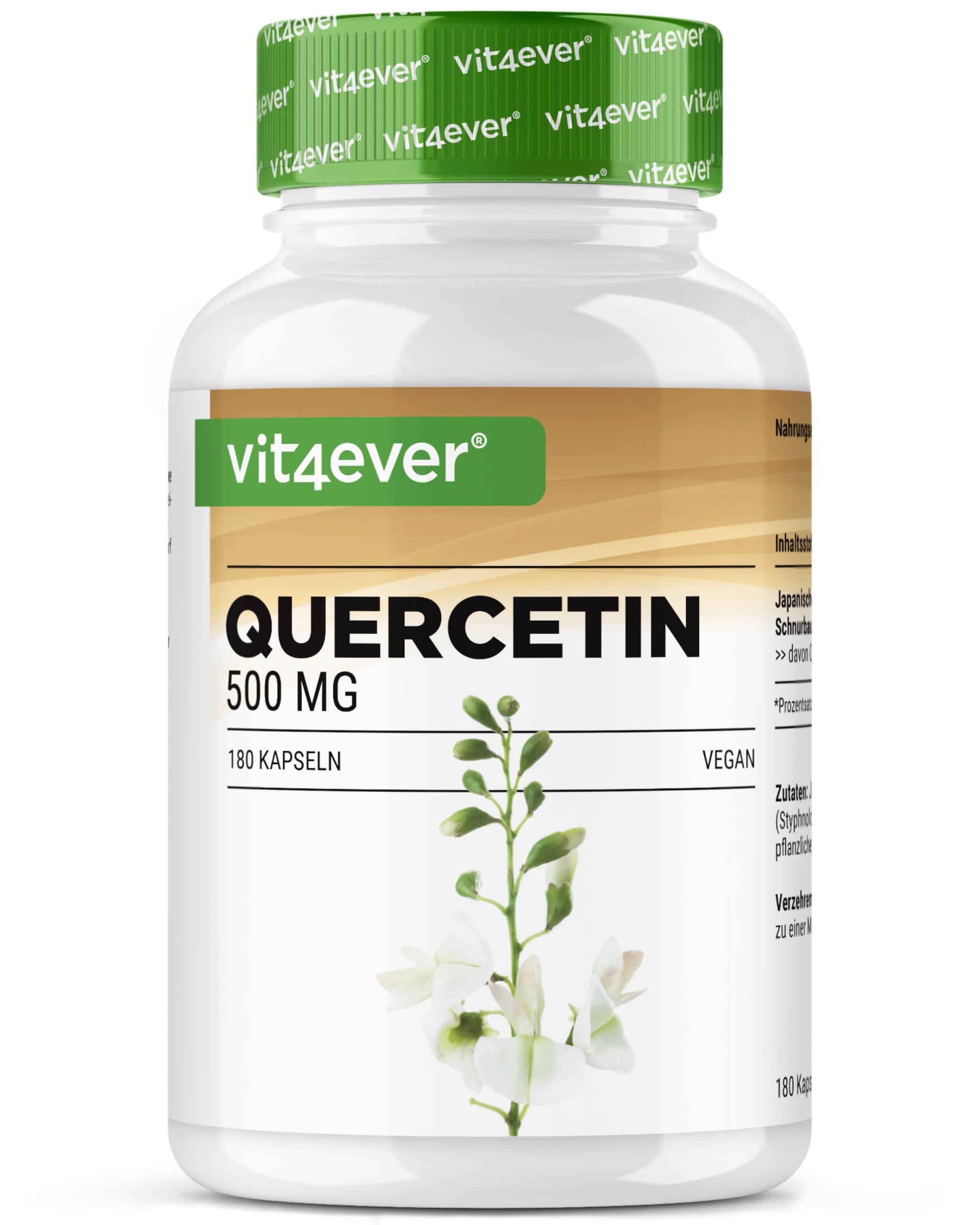 Quercetina 500 mg da estratto concentrato 15:1 — 180 capsule vegane