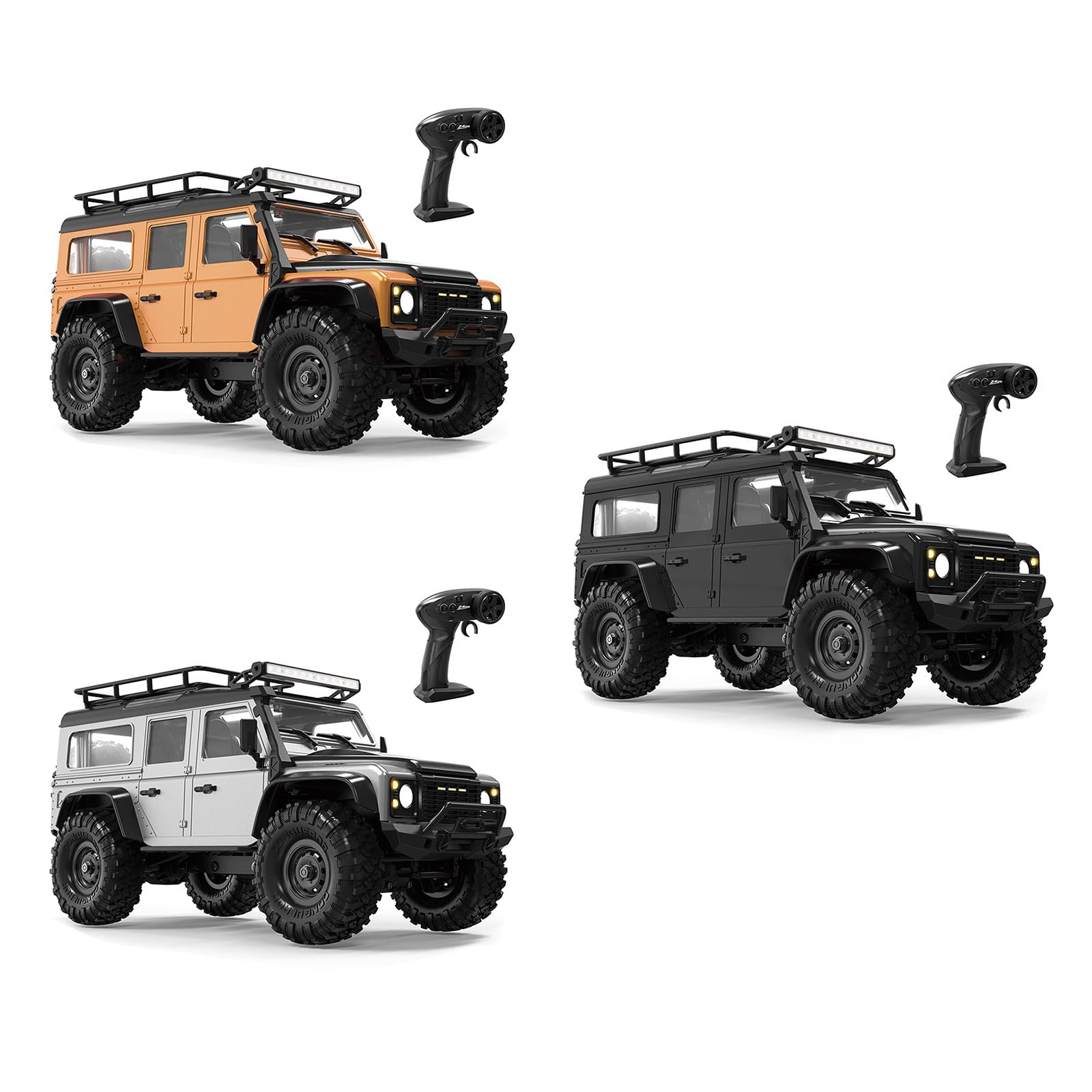 4WD Modèle Crawler Chariot à télécommande Échelle 1/16 Véhicule tout-terrain avec lumière de toit LED Jouet de compétition pour adulte