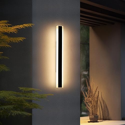 Daoseolo Outdoor Wall Sconces 314Inch LED Wall Mounted Lamp Outdoor Black Exterior Wall Lights with 3 Color3000K4500K6000k Minimalist Decor LED