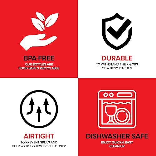 Miniatura 4 de Stock Your Home 8 botellas exprimibles de 4 onzas con tapas, botellas de plástico exprimibles para galletas de glaseado, arte de panqueques y