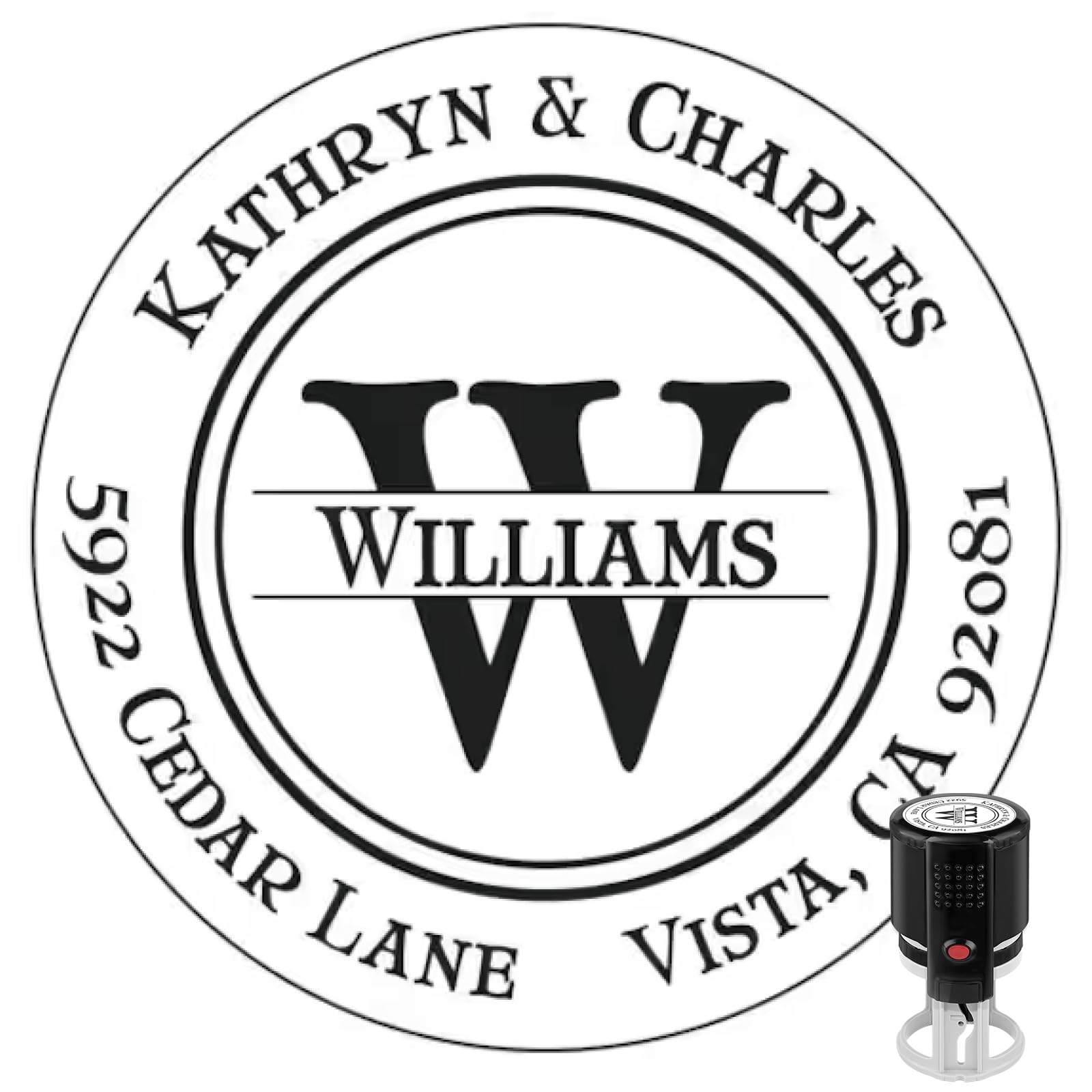 Custom Address Stamp - Self Inking Personalized Rubber Stamp for Mailing Envelopes, Packages, Wedding Invites & Business Mail (Round)