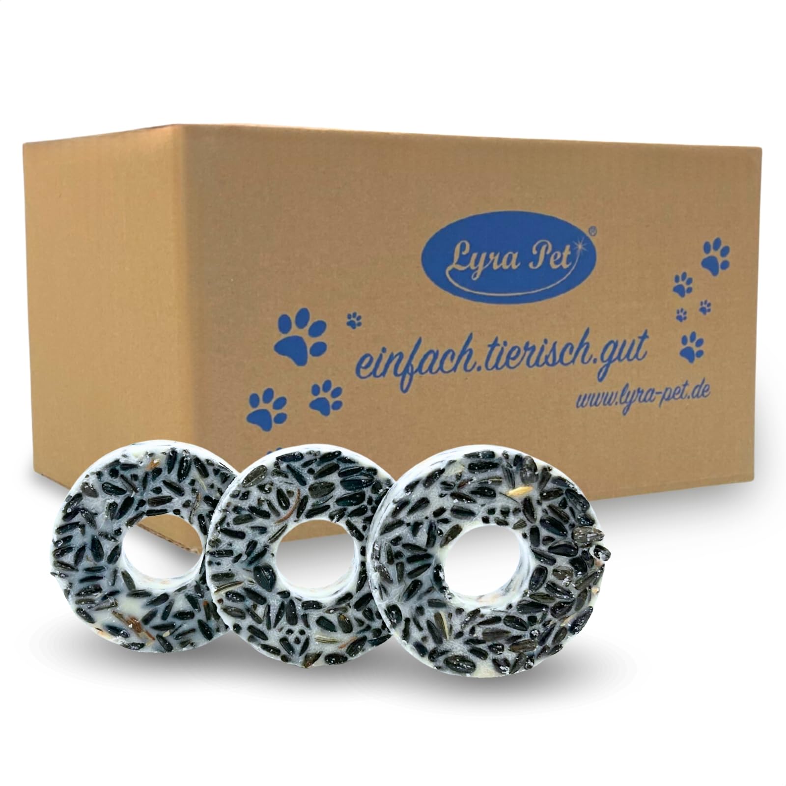 Lyra Pet® 30 x 3 STK. Energie Boost Meisenringe Fettreiches Vogelfutter | Mit nährstoffreichen Saaten & Getreiden - Energielieferant für Wildvögel - Ganzjährige Wildvogelfutter für Balkon & Terrasse