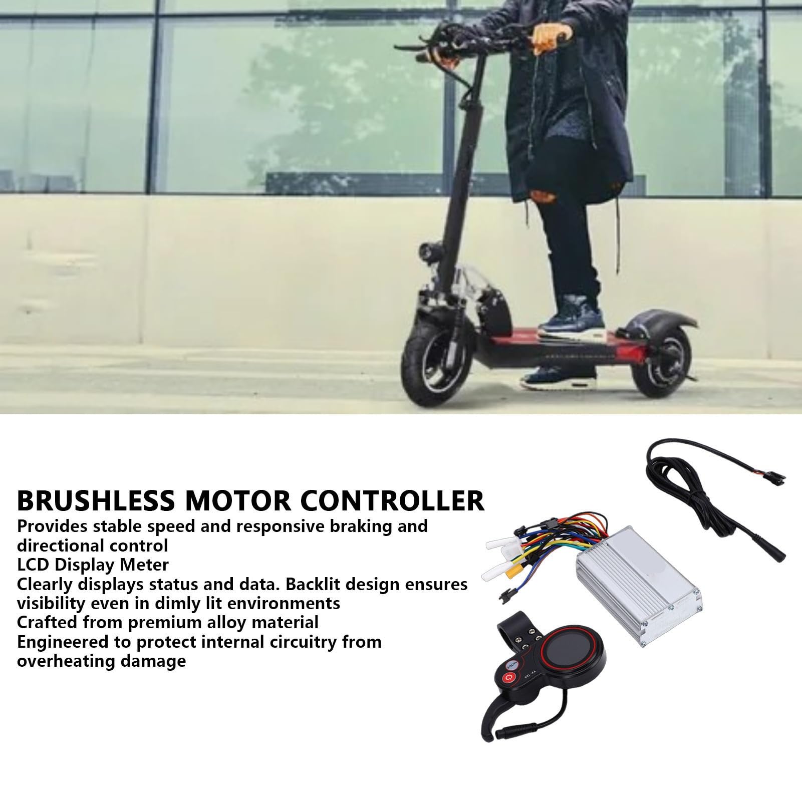 BuyWeek Kit de Controlador para Patinete eléctrico M4 M4 Pro de 10 Pulgadas con Controlador de Motor sin escobillas 20A, Pantalla TF100 y Cable