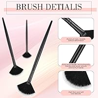 Vista 3 de 12 piezas de cepillo facial suave para colorete, cepillo de maquillaje, aplicador de ácido, herramientas cosméticas multiuso para máscara de Negro