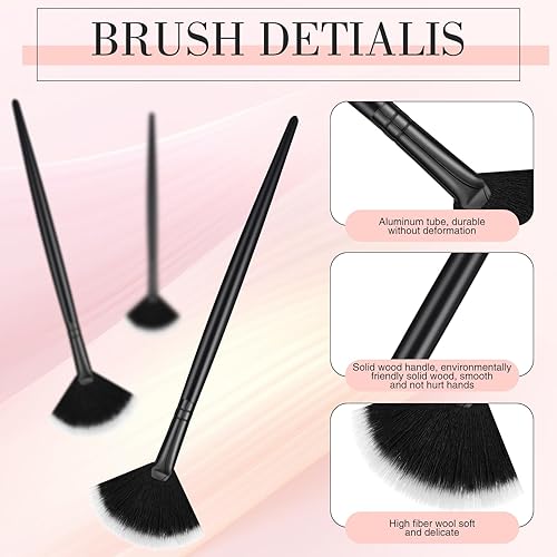 Miniatura 3 de Ziliny 12 piezas de cepillo facial suave para colorete, cepillo de maquillaje, aplicador de ácido, herramientas cosméticas multiuso para máscara de